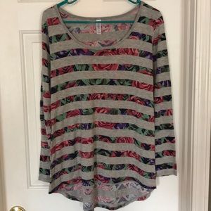 Floral striped LuLaRoe Lynnae